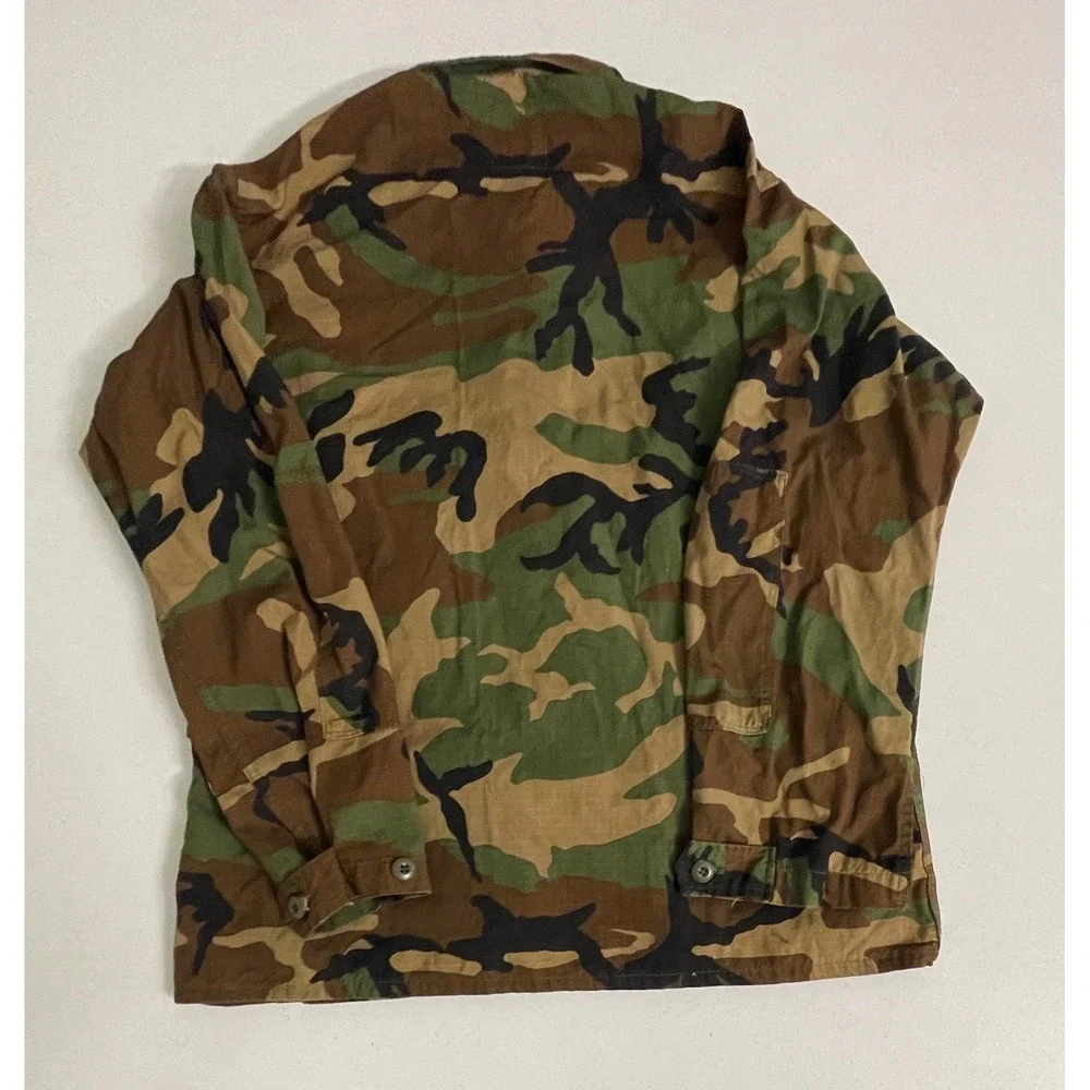 Vintage US Military Woodland Camo BDU Field Jacket Large Regular 1985 Ripstop - Picture 6 of 12